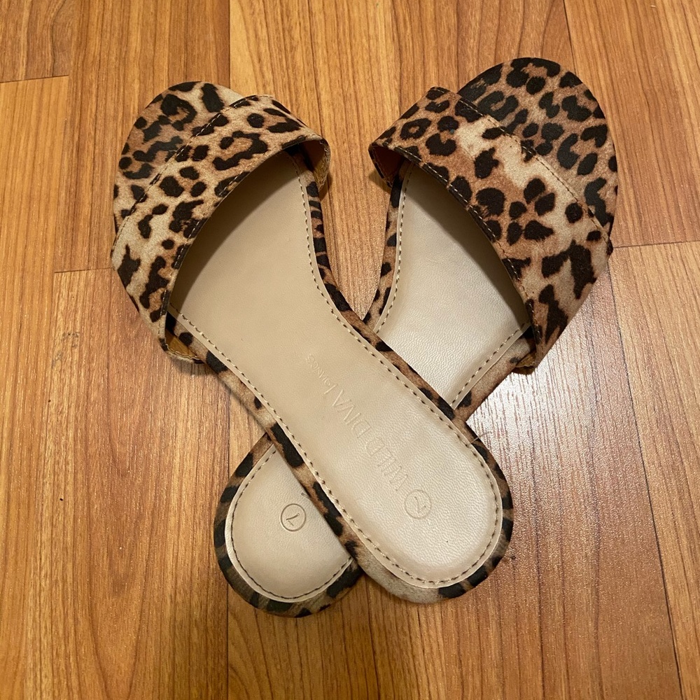 Leopard Sandals Size 7